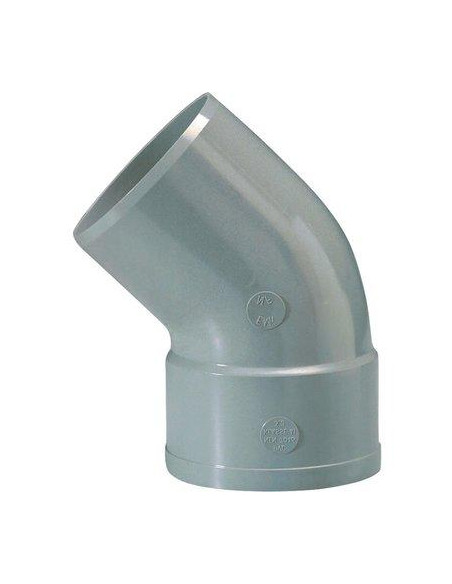 Raccord coudé à 45° d'évacuation PVC Simple emboîture Mâle / Femelle D.80mm GIRPI XC480_C8