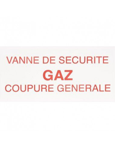 ETIQUETTE VANNE SECURITE GAZ CZ01