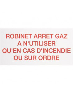 ETIQ ROBINET ARRET GAZ CZ07
