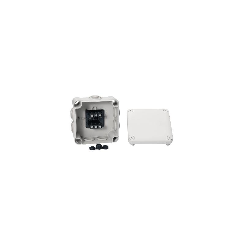 Mureva Box boite de dérivation IP55 + embouts + bornier 105x105x55 gris SCHNEIDER ENN05205