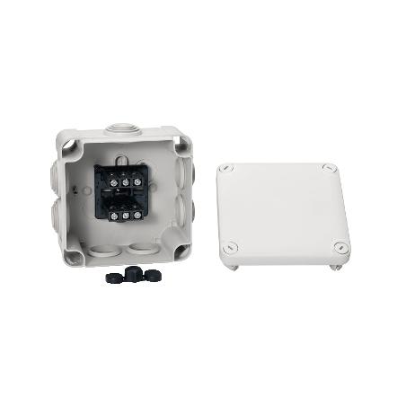 Mureva Box boite de dérivation IP55 + embouts + bornier 105x105x55 gris SCHNEIDER ENN05205