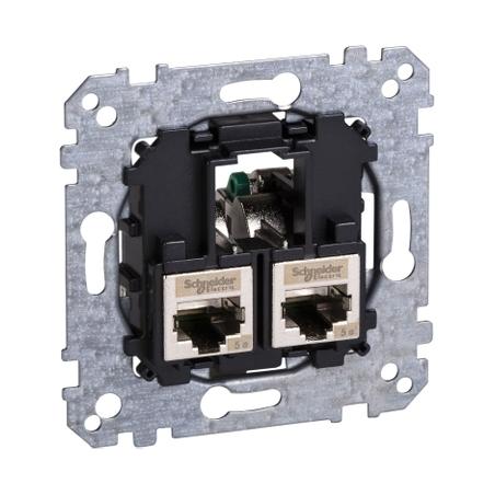 System M mecanisme RJ45 Double cat5 STP SCHNEIDER MTN4575-0012