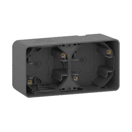 Mureva Styl Boîte 2 postes horizontale saillie IP55 IK08 gris SCHNEIDER MUR37914