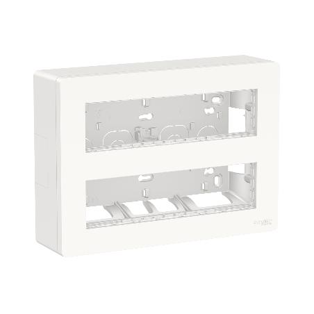Unica boîte de concentration saillie complète 2 rang de 8 mod Blanc antim SCHNEIDER NU121820