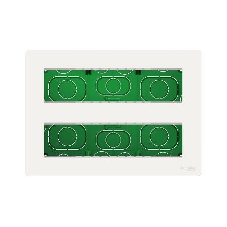 Unica boîte de concentration encastrée complète 2 rang de 8 mod Blanc anti SCHNEIDER NU171820