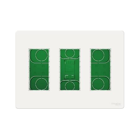 Unica boîte de concentration encastrée complète 3 col de 4 mod Blanc SCHNEIDER NU173418