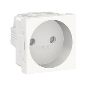 Unica prise 2P bornier à vis 2 mod Blanc méca seul SCHNEIDER NU303318 2