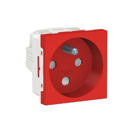 Unica prise 2P+T FR 90° vis détrompage mécanique Rouge méca seul SCHNEIDER NU305103