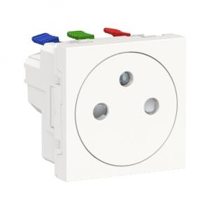 Unica prise 2P+T FR 90° affleurant raccord rapide Blanc méca seul SCHNEIDER NU305218 2