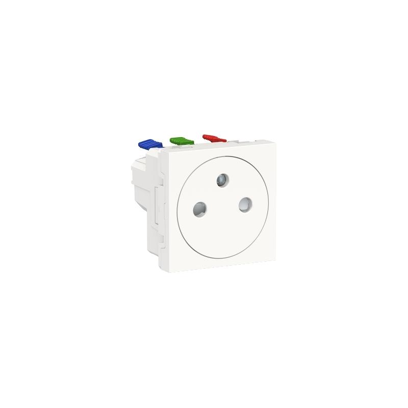 Unica prise 2P+T FR 90° affleurant raccord rapide Blanc méca seul SCHNEIDER NU305218