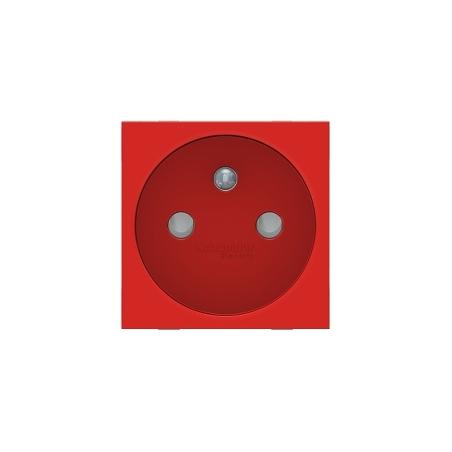 Unica prise 2P+T FR 90° raccord rapide traversant Rouge méca seul SCHNEIDER NU305903