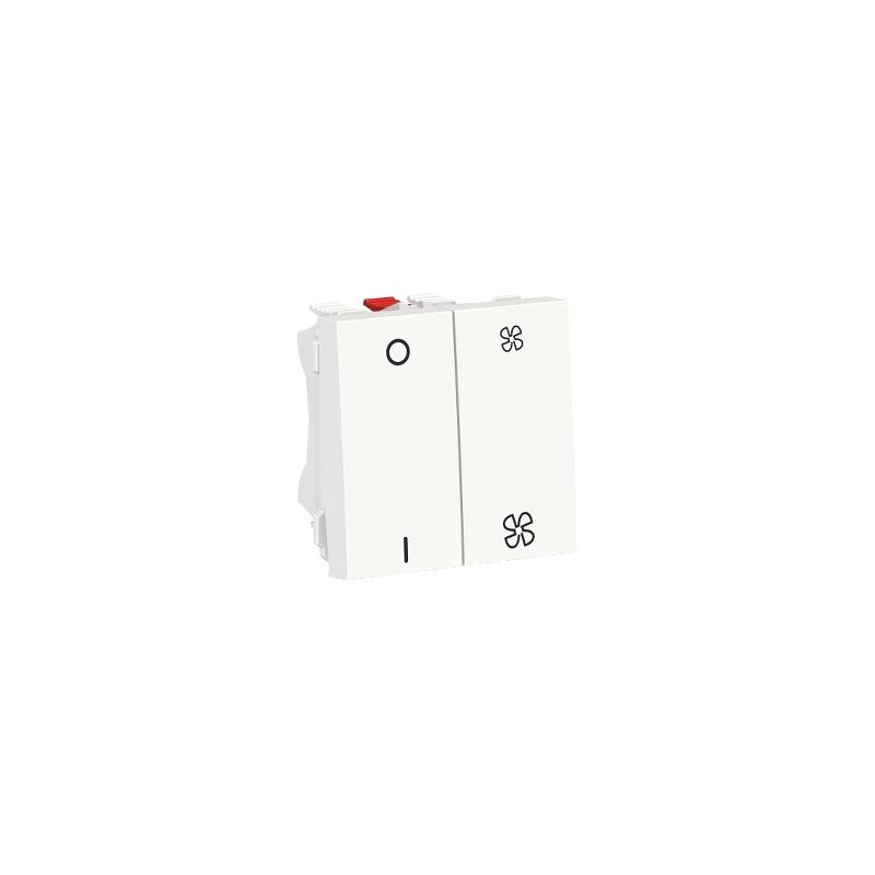 Unica commande VMC ON/OFF + 2 vitesses 10A 2 mod Blanc méca seul SCHNEIDER NU321418