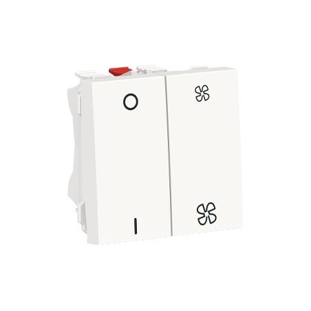 Unica commande VMC ON/OFF + 2 vitesses 10A 2 mod Blanc méca seul SCHNEIDER NU321418