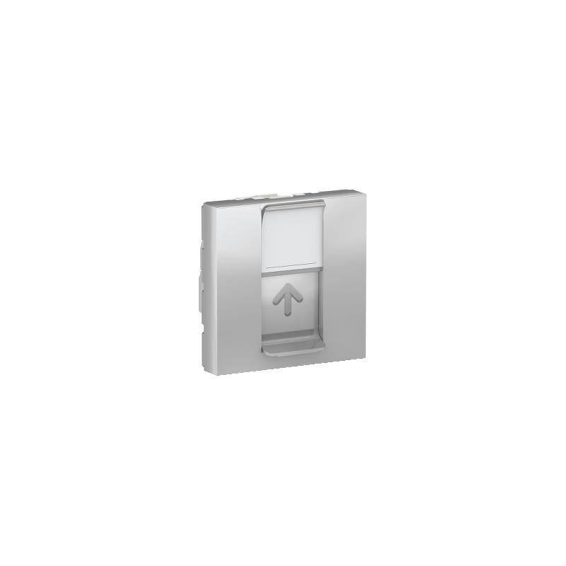 Unica prise RJ45 simple cat 6A FTP 2 mod Alu méca seul SCHNEIDER NU344930