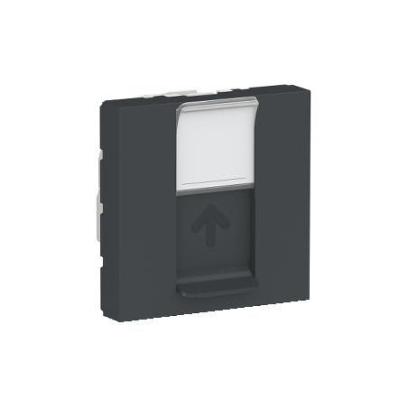 Unica prise RJ45 simple cat 6A FTP 2 mod Anthracite méca seul SCHNEIDER NU344954