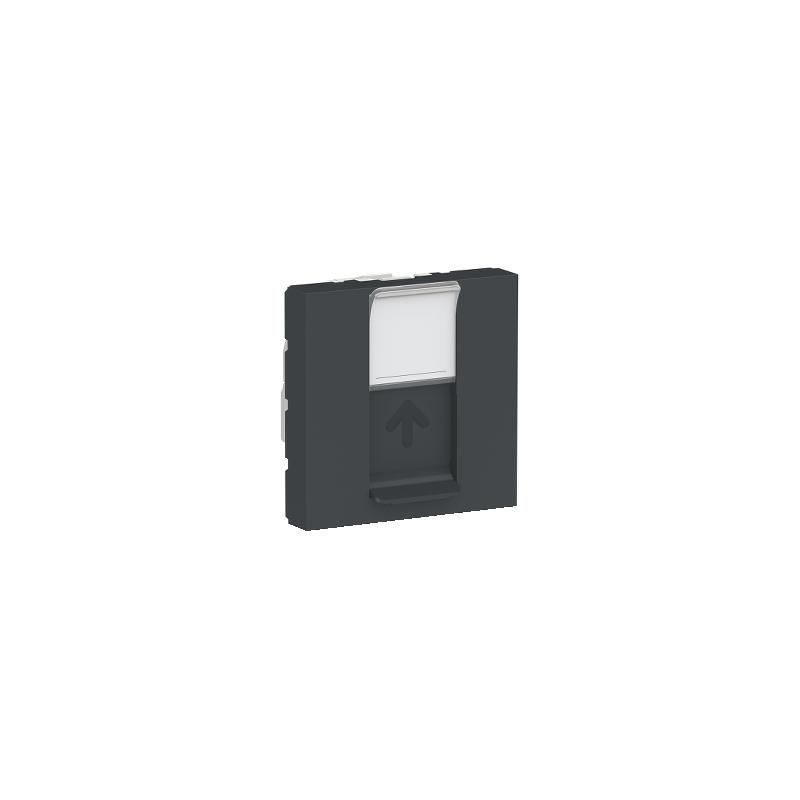 Unica prise RJ45 simple cat 6A FTP 2 mod Anthracite méca seul SCHNEIDER NU344954