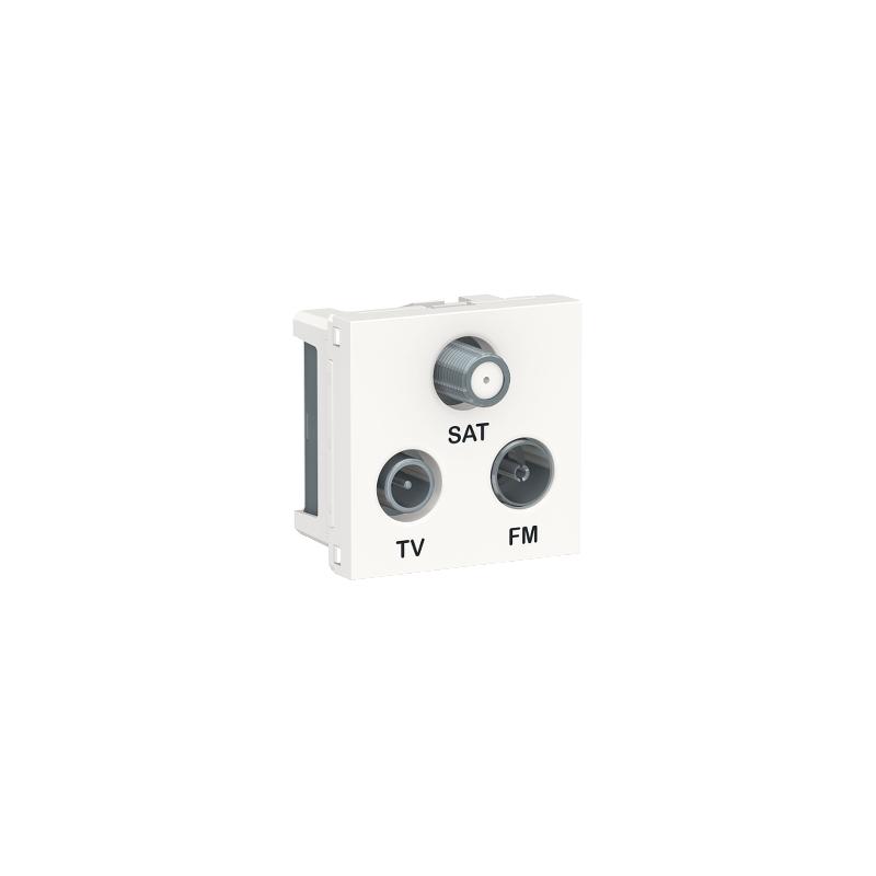 Unica prise TV + FM + SAT 2 mod Blanc méca seul SCHNEIDER NU345018