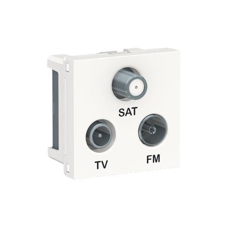 Unica prise TV + FM + SAT 2 mod Blanc méca seul SCHNEIDER NU345018