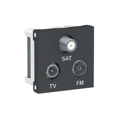 Unica prise TV + FM + SAT 2 mod Anthracite méca seul SCHNEIDER NU345054
