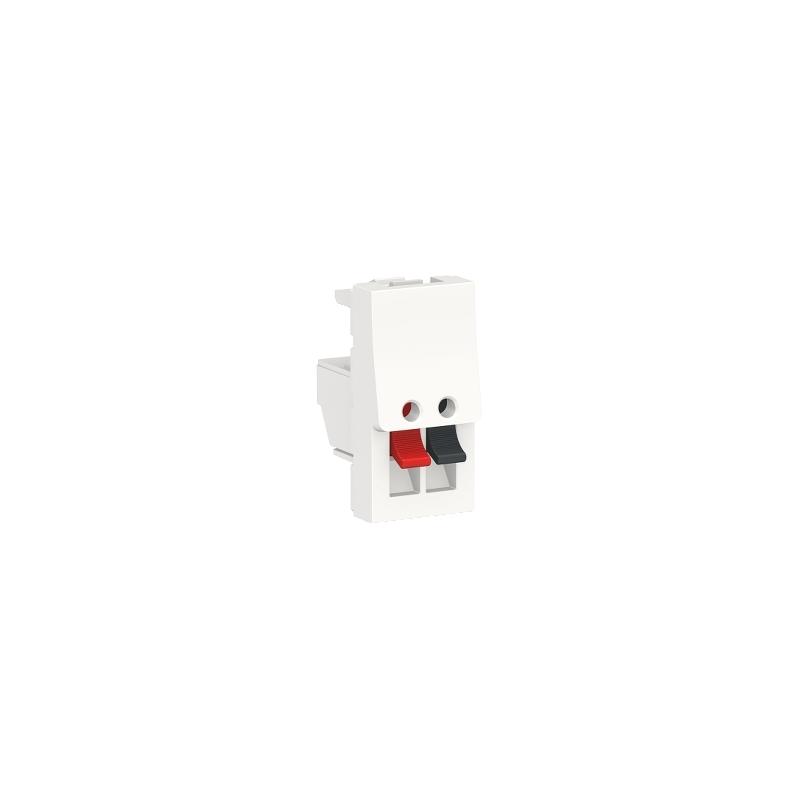 Unica prise haut-parleur 1 sortie rouge + noir 1 mod Blanc méca seul SCHNEIDER NU348718