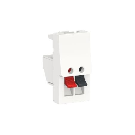 Unica prise haut-parleur 1 sortie rouge + noir 1 mod Blanc méca seul SCHNEIDER NU348718