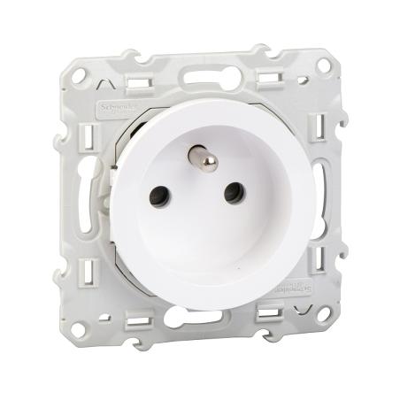 ODACE PRISE DE COURANT 2P+T BLANC A VIS CONNEXION VIS SCHNEIDER S520039