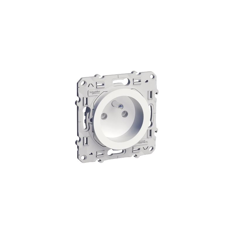 ODACE PRISE DE COURANT 2P+T BLANC A VIS CONNEXION VIS SCHNEIDER S520039