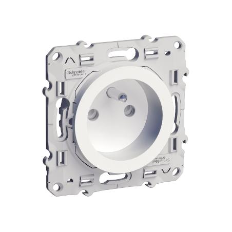 ODACE PRISE DE COURANT 2P+T BLANC A VIS CONNEXION VIS SCHNEIDER S520039