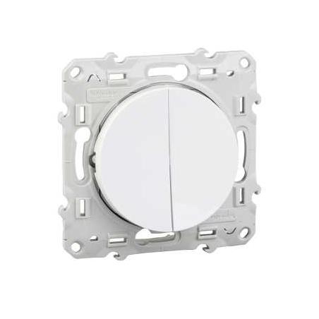 Double va et vient Blanc connexion rapide à vis ODACE SCHNEIDER S520214