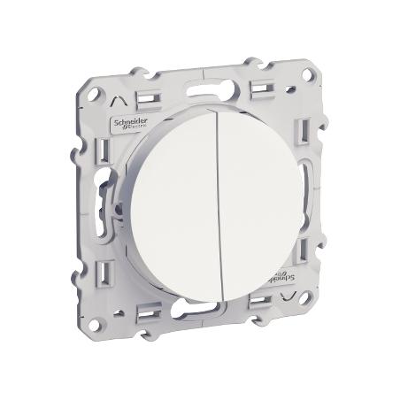 Double va et vient Blanc connexion rapide à vis ODACE SCHNEIDER S520214