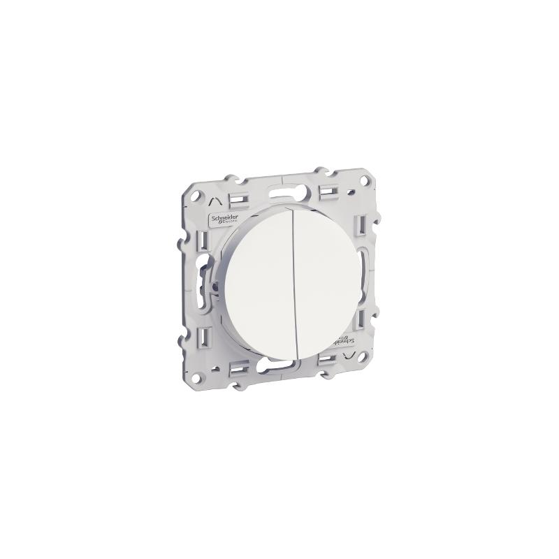 Double va et vient Blanc connexion rapide à vis ODACE SCHNEIDER S520214