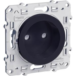 Prise de courant ODACE 2 Pôles Anthracite connexions à vis SCHNEIDER S540033