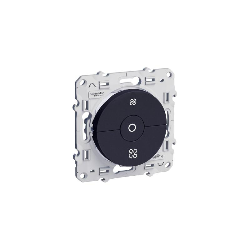 ODACE INTERRUPTEUR VMC ANTHRACITE AVEC POSITION ARRÊT À VIS SCHNEIDER S540243