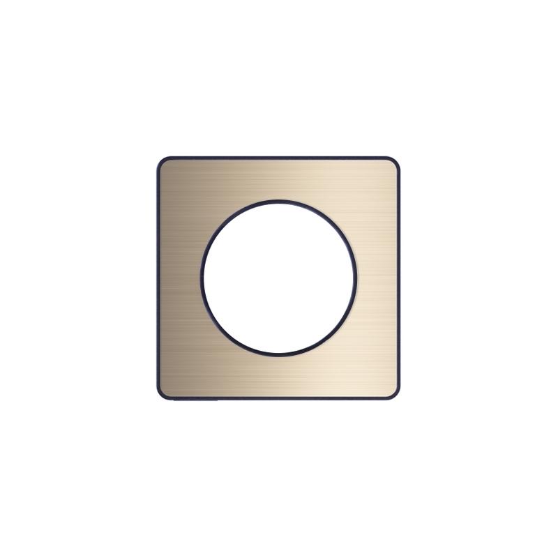 ODACE TOUCH PLAQUE BRONZE BROSSÉ AVEC LISERÉ ANTHRACITE 1 POSTE SCHNEIDER S540802L