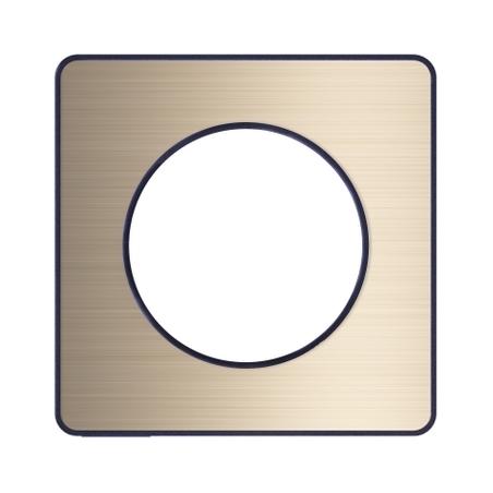 ODACE TOUCH PLAQUE BRONZE BROSSÉ AVEC LISERÉ ANTHRACITE 1 POSTE SCHNEIDER S540802L