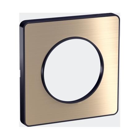 ODACE TOUCH PLAQUE BRONZE BROSSÉ AVEC LISERÉ ANTHRACITE 1 POSTE SCHNEIDER S540802L