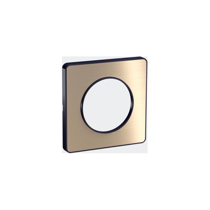 ODACE TOUCH PLAQUE BRONZE BROSSÉ AVEC LISERÉ ANTHRACITE 1 POSTE SCHNEIDER S540802L