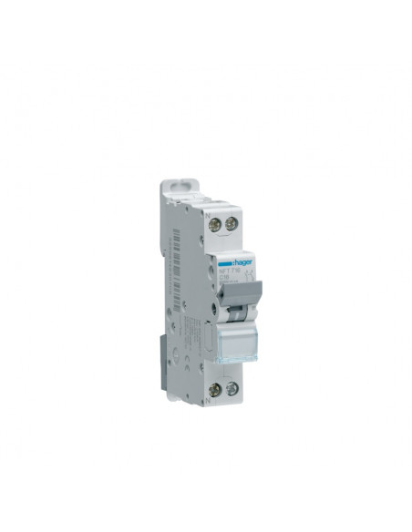 Disjoncteur 1P+N courbe C 2A 1 module HAGER MJT702