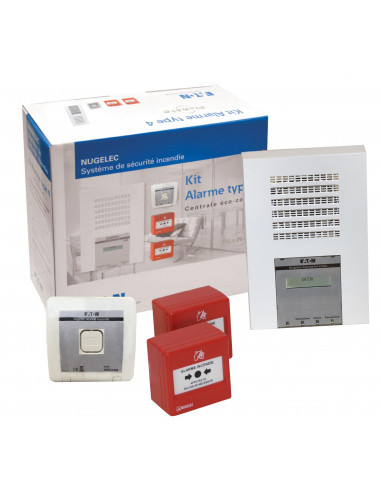KIT Type 4 radio composé d'une centrale Type 4 de 2 DM 1 DS et 1 DL NUGELEC NUG30997