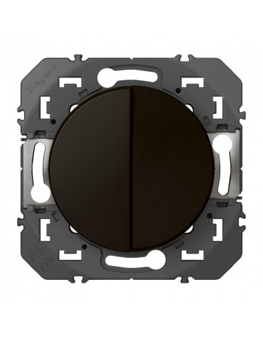 Interrupteur ou va-et-vient 10AX + bouton poussoir 6A Dooxie finition noir LEGRAND 095266