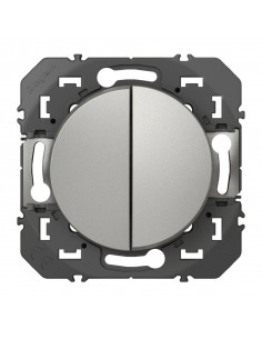 DOUBLE BOUTON POUSSOIR ALUMINIUM COMPOSABLE DOOXIE LEGRAND 095235