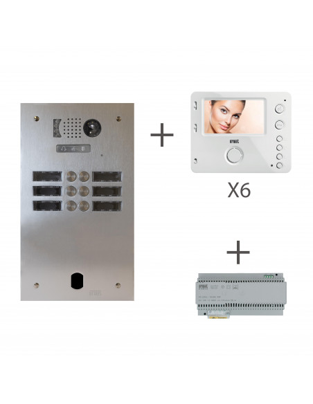 KIT VIDEO ALU 2R 6 BP 2 VOICE PROGRAMMÉ URMET KV83/206