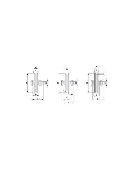 Roue en acier galvanisé avec BOULON (M14x60) et entretoises HI MOTIONS 103.90