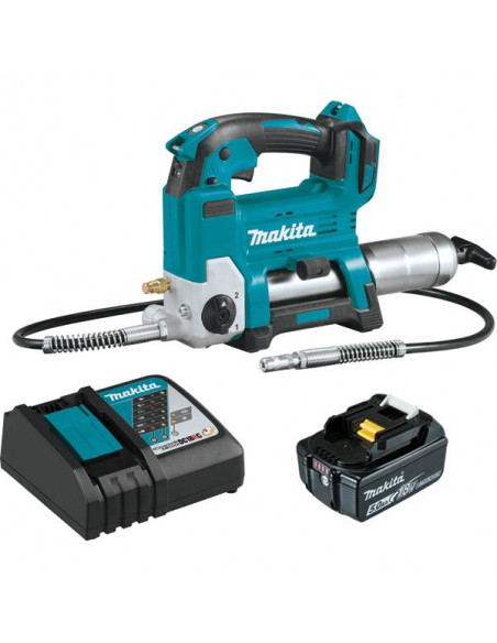 Pompe à graisse LXT avec une batterie BL1850 et un chargeur DC18RC MAKITA DGP180RT