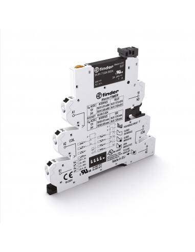 INTERFACE MOD A RELAIS STAT MASTERTIMER OPT° PORTE FUSIBL 1NO ENT 24VAC/DC SORT 24VDC 2A 8 FONCT° BORN FINDER 390116