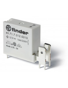 RELAIS CIRCUIT IMPRIME 1NO 16A 12VDC SENSIBLE 125° CONNEXION PAR FASTON 250 LAVABLE RT III AGCDO FINDER 293547 2