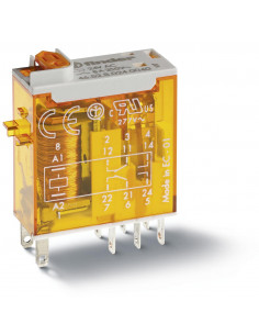 RELAIS EMBROCHABLE 2RT 8A 12VDC BOUTON TEST + INDICATEUR MECANIQUE AGNI FINDER 303451 2