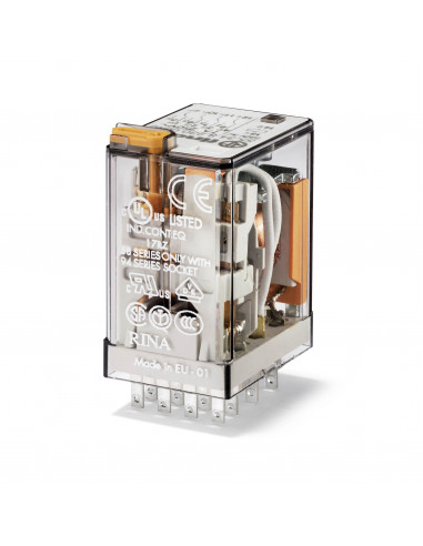 RELAIS EMBROCHABLE 4RT 7A 24VDC AGNI+AU 5µM FINDER 036410