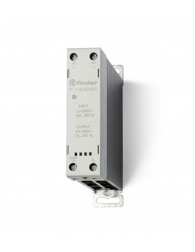 RELAIS STATIQUE MODULAIRE 230VAC 1NO 15A COMMUTATION INSTANTANEE 24 à 280VAC TYPOLOGIE TYPE RELAIS FINDER 377551