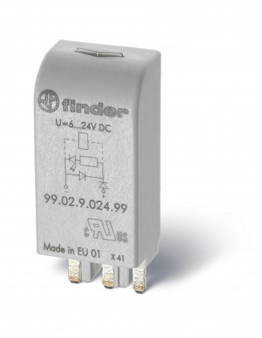 MODULE LED+DIODE +EN A1 110-220VDC POUR SOCLE 9505 9404 9003 9203 9701 FINDER 115634